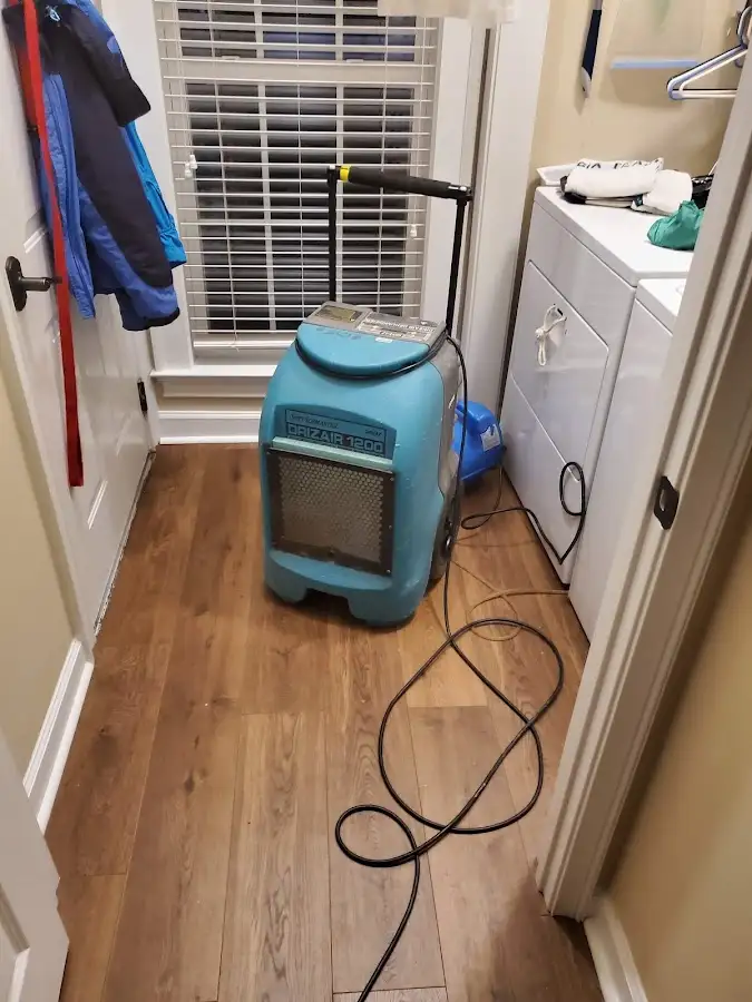 Commercial dehumidifier deployed for Flood Damage Cleanup in Valencia West